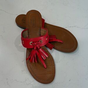 Coach Sheena Red Leather Sandals